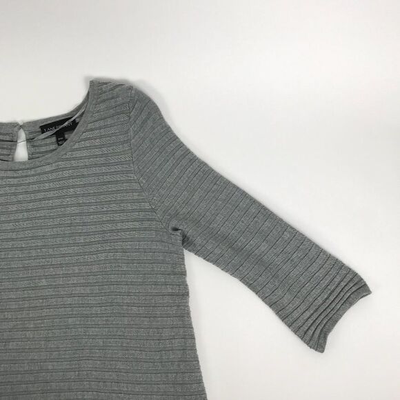 Lane Bryant Ribbed Knit Keyhole Sweater Women's Plus Size 14/16 Gray 3/4-Sleeve - Picture 3 of 11